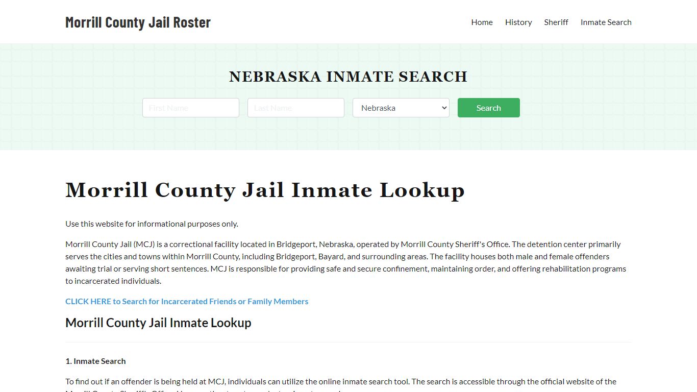 Morrill County Jail Roster Lookup, NE, Inmate Search