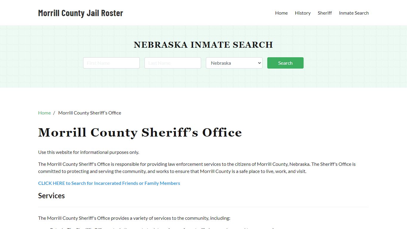 Morrill County Sheriff Office, NE, Arrest Warrants Search