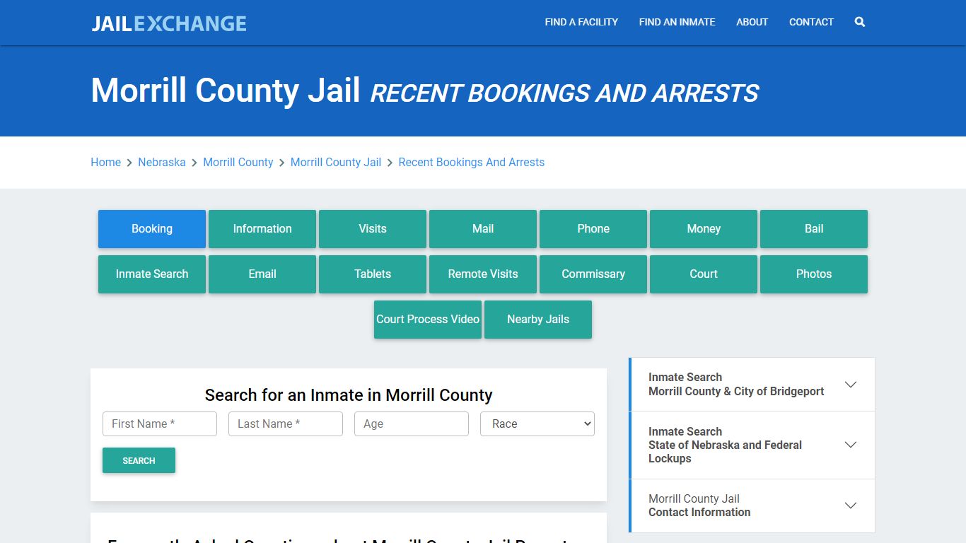 Morrill County Jail & Sheriff Recent Bookings And Arrests