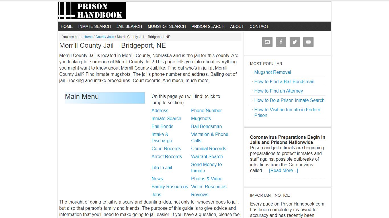 Morrill County Jail – Bridgeport, NE - prisonhandbook.com
